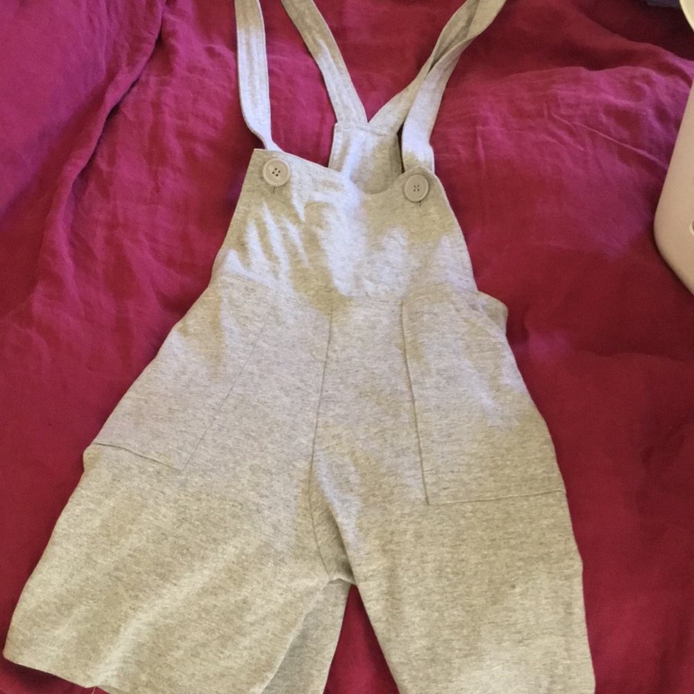 American Apparel - Grey Overall Shorts